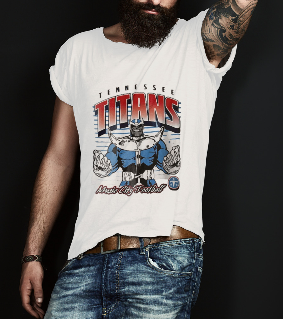 Tennessee Titans Music City Football Cartoon Comic Armor T-Shirt
