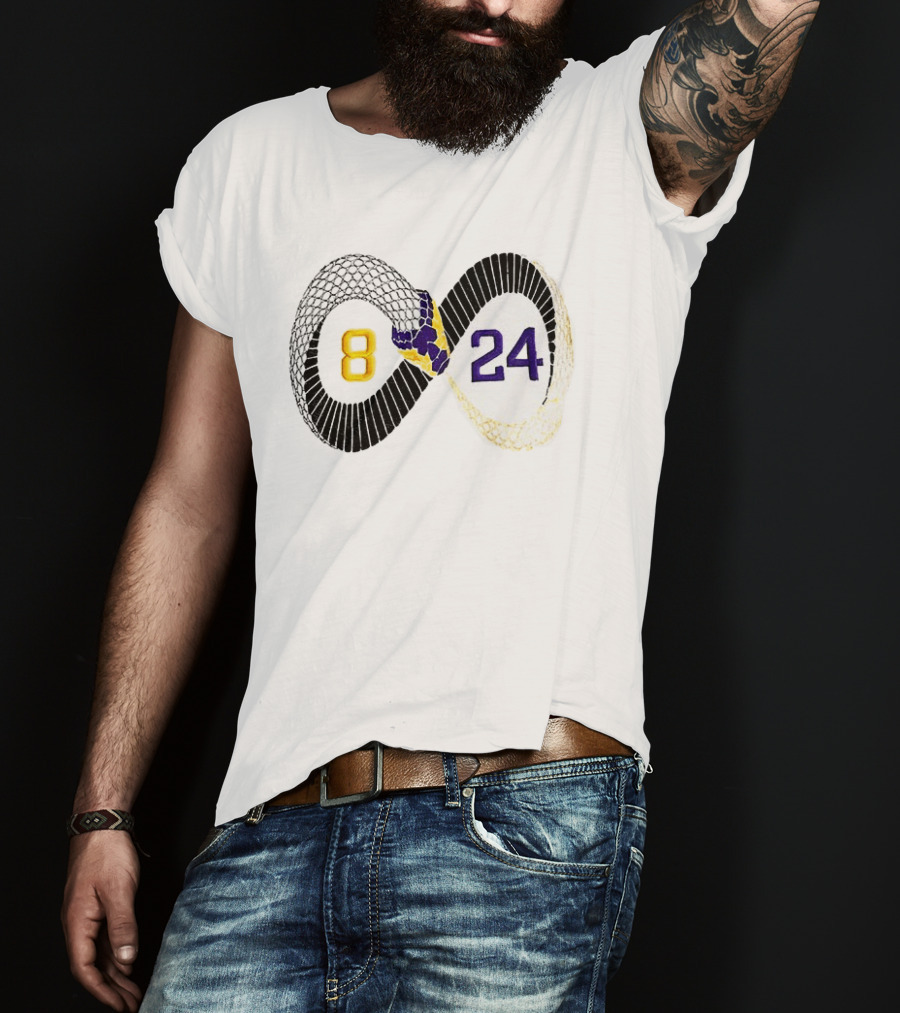 Mamba 8 24 Infinity Kobe Bryant Lakers Basketball Snake Net T-Shirt