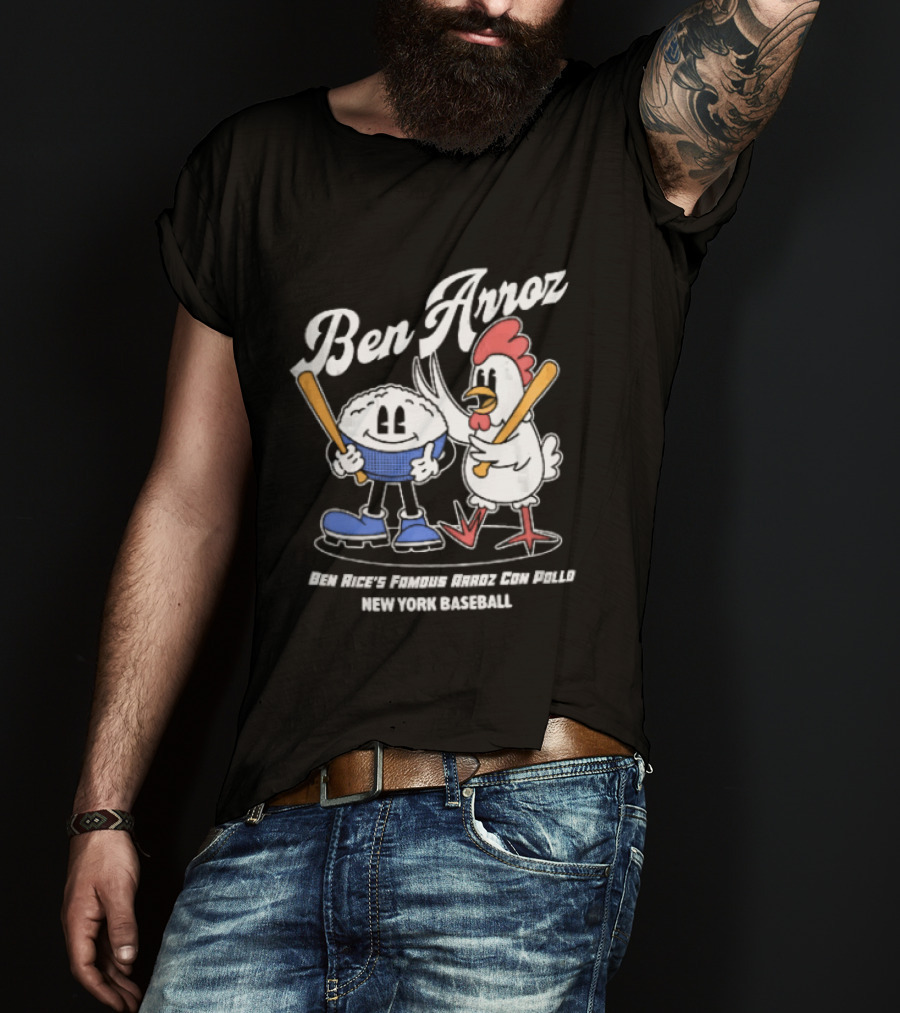 Ben Arroz Famous Con Pollo New York Baseball Cartoon Chicken Bowl T-Shirt