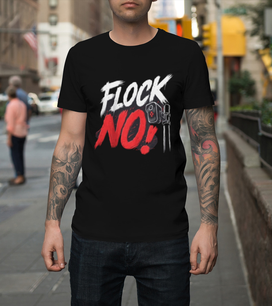 Flock No Surveillance Camera Protest T-Shirt
