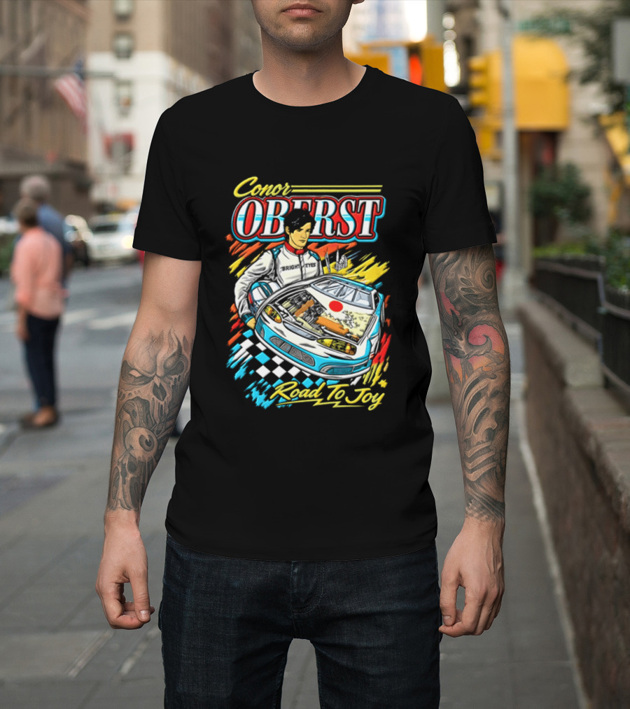 Conor Oberst Road To Joy Racing Car Driver Checkered Flag T-Shirt