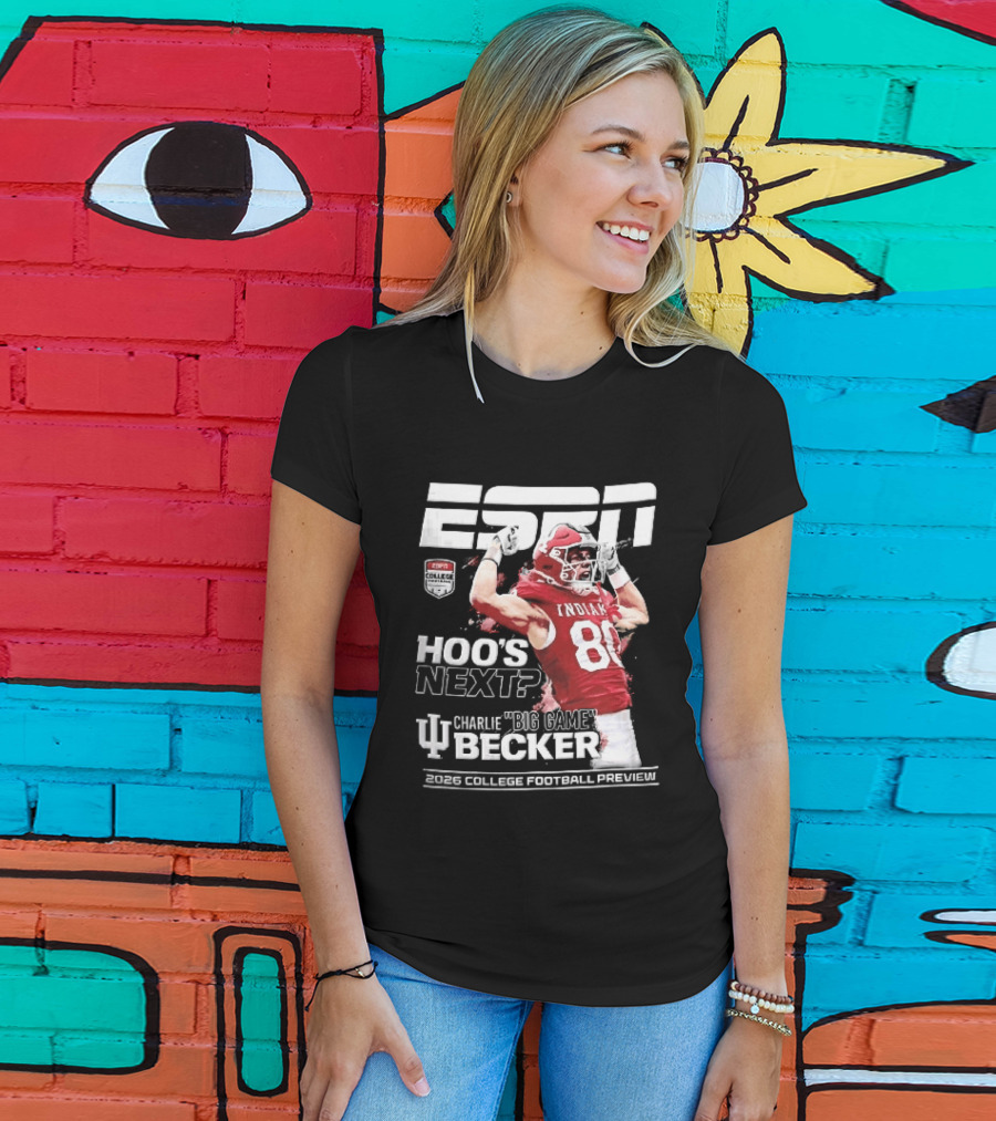 ESPN Indiana Hoosiers Football Hoos Next Charlie Becker 2026 Player Preview T-Shirt