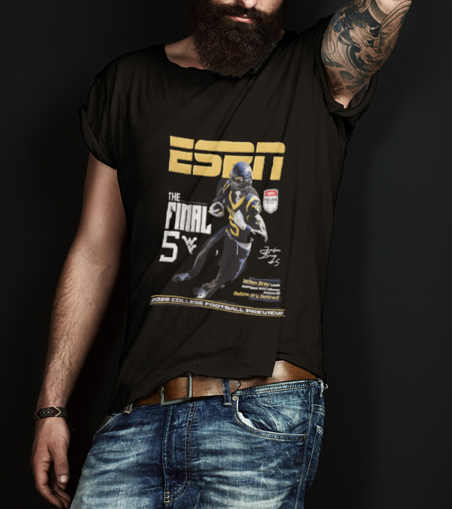 ESPN Jaden Bray 2026 College Football Preview Retired Number 5 T-Shirt