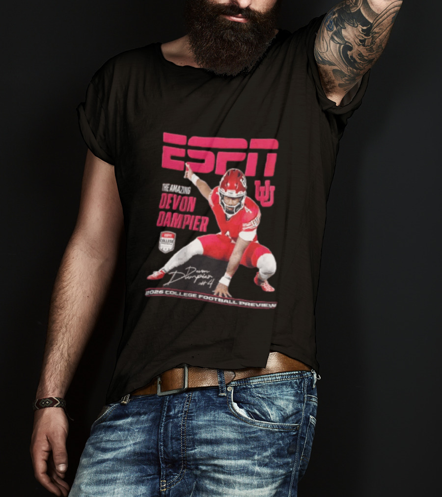 ESPN The Amazing Devon Dampier 2026 College Football Preview T-Shirt