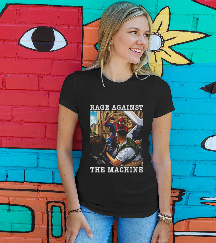 Rage Against The Machine Spider Man Bold Street Art Scene T-Shirt