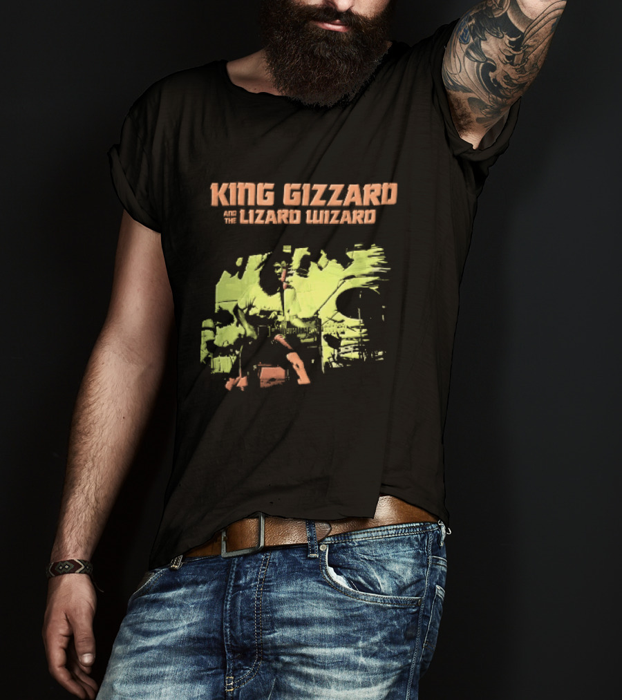 King Gizzard And The Lizard Wizard Live Stage Performance Green Yellow Abstract T-Shirt