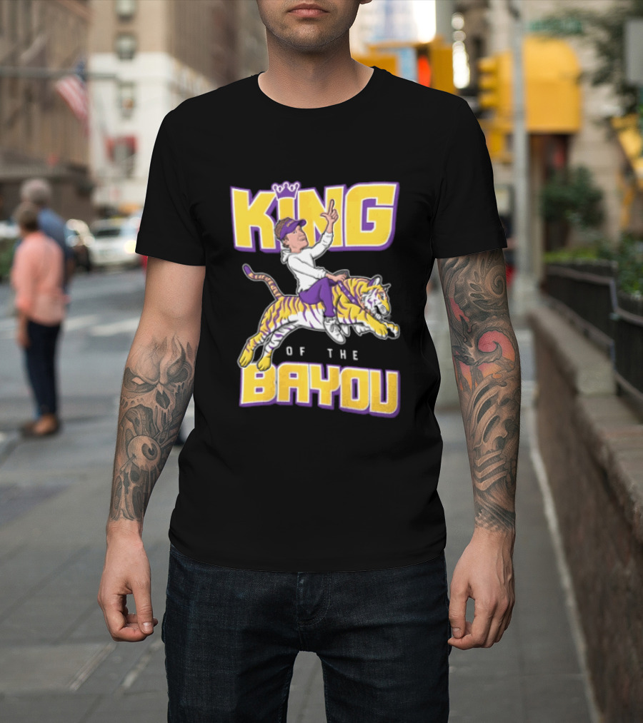 King Of The Bayou Lane Kiffin Tiger Riding T-Shirt