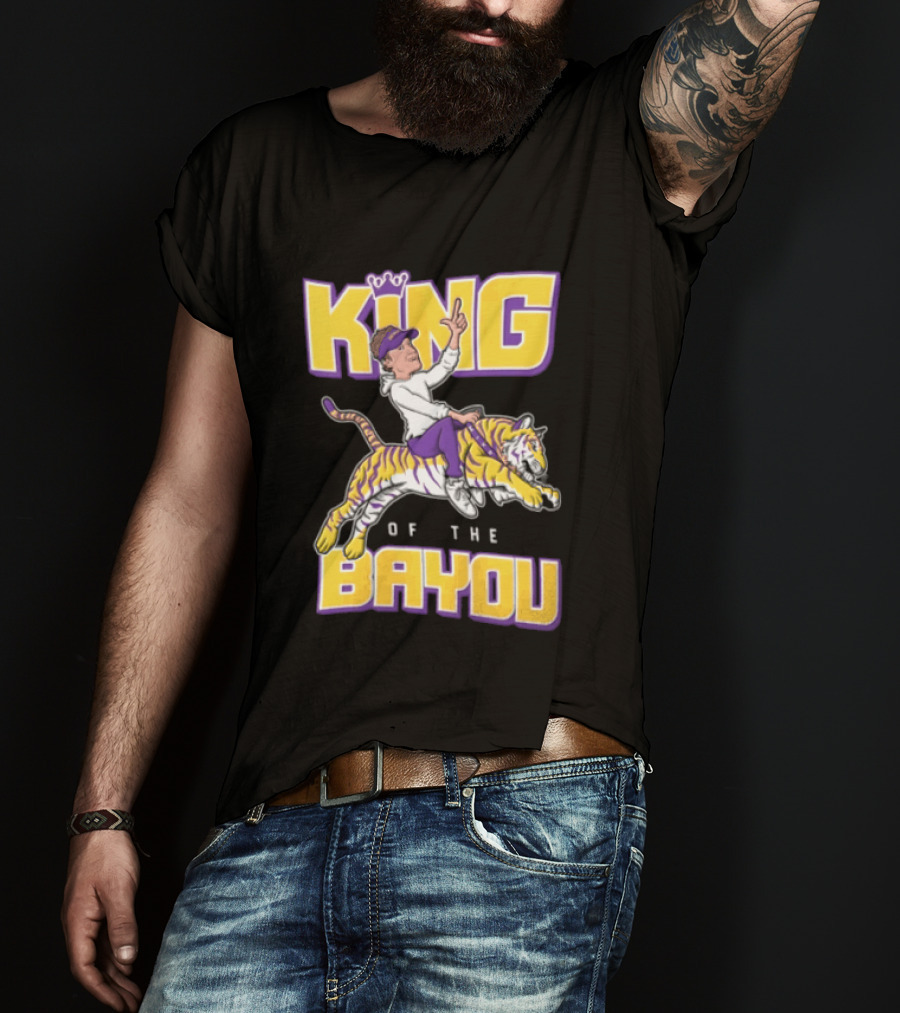 King Of The Bayou Lane Kiffin Tiger Riding T-Shirt