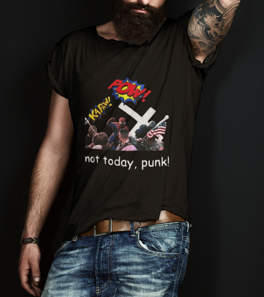 Spider Man Marvel Hero Anti Racist POW Kapow Not Today Punk T-Shirt