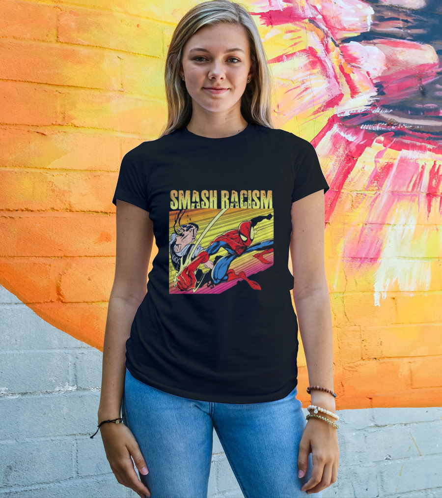 Spider Man Smash Racism Comic Protest Message T-Shirt