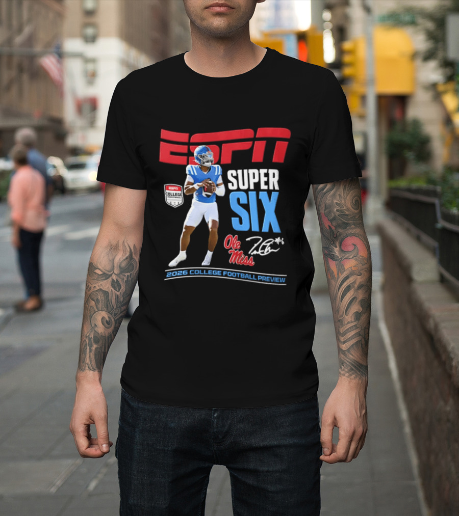 ESPN Super Six Ole Miss 2026 College Football Preview T-Shirt