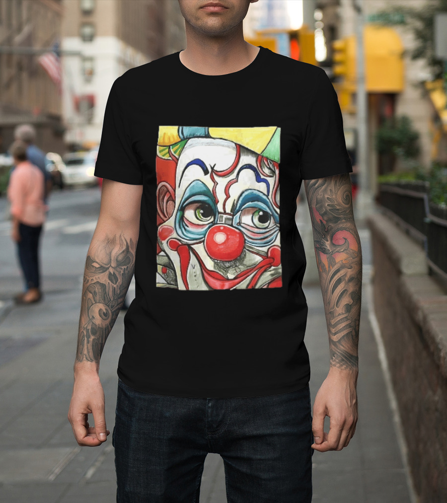 Viktor Clown With Red Nose And Green Eyes Caricature Painting T-Shirt