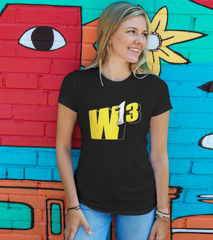 W13 Yellow 3D Bold Number T-Shirt