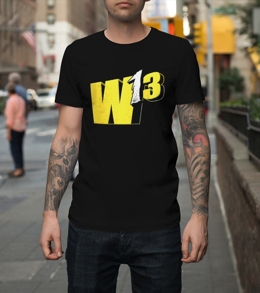 W13 Yellow 3D Bold Number T-Shirt