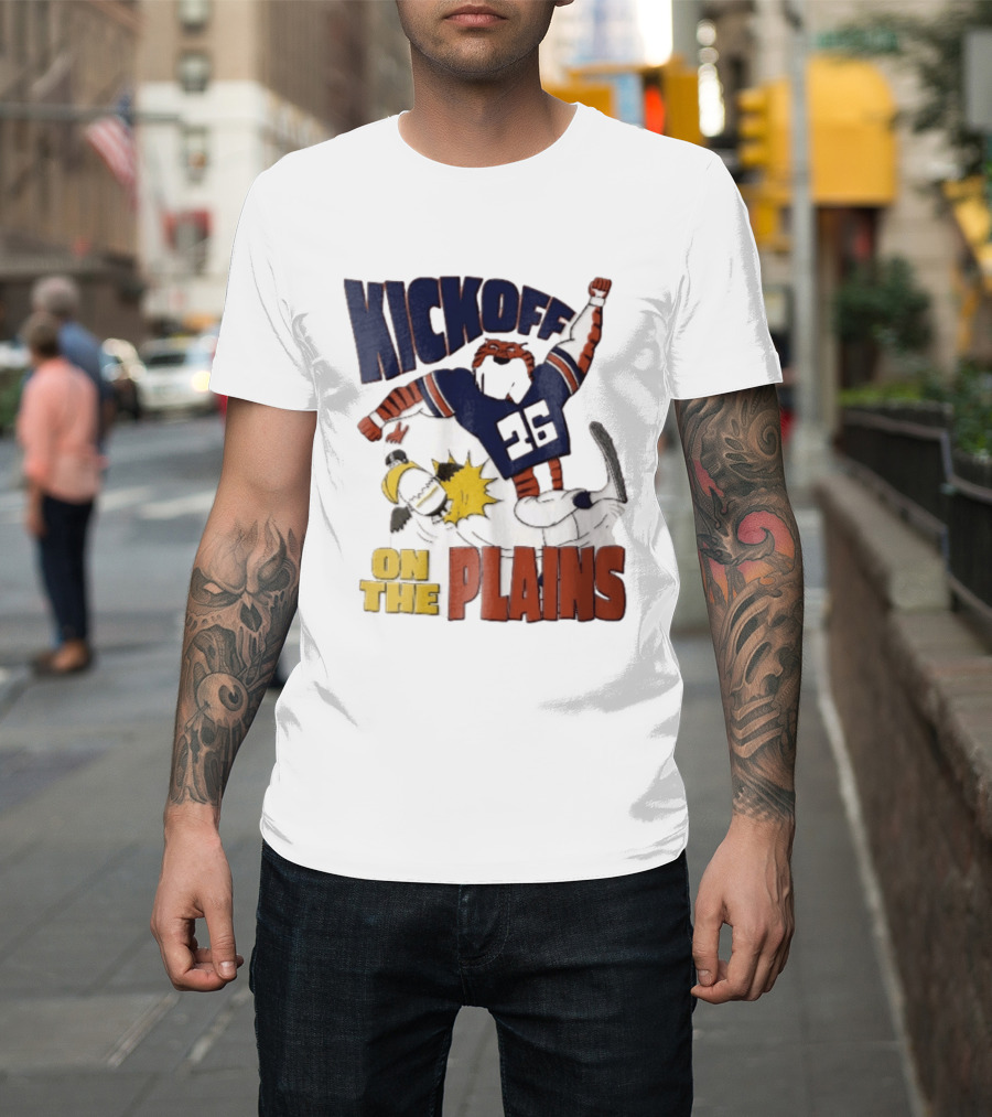 Kickoff On The Plains Auburn Tigers Southern Miss Cartoon Kicking Eagle T-Shirt