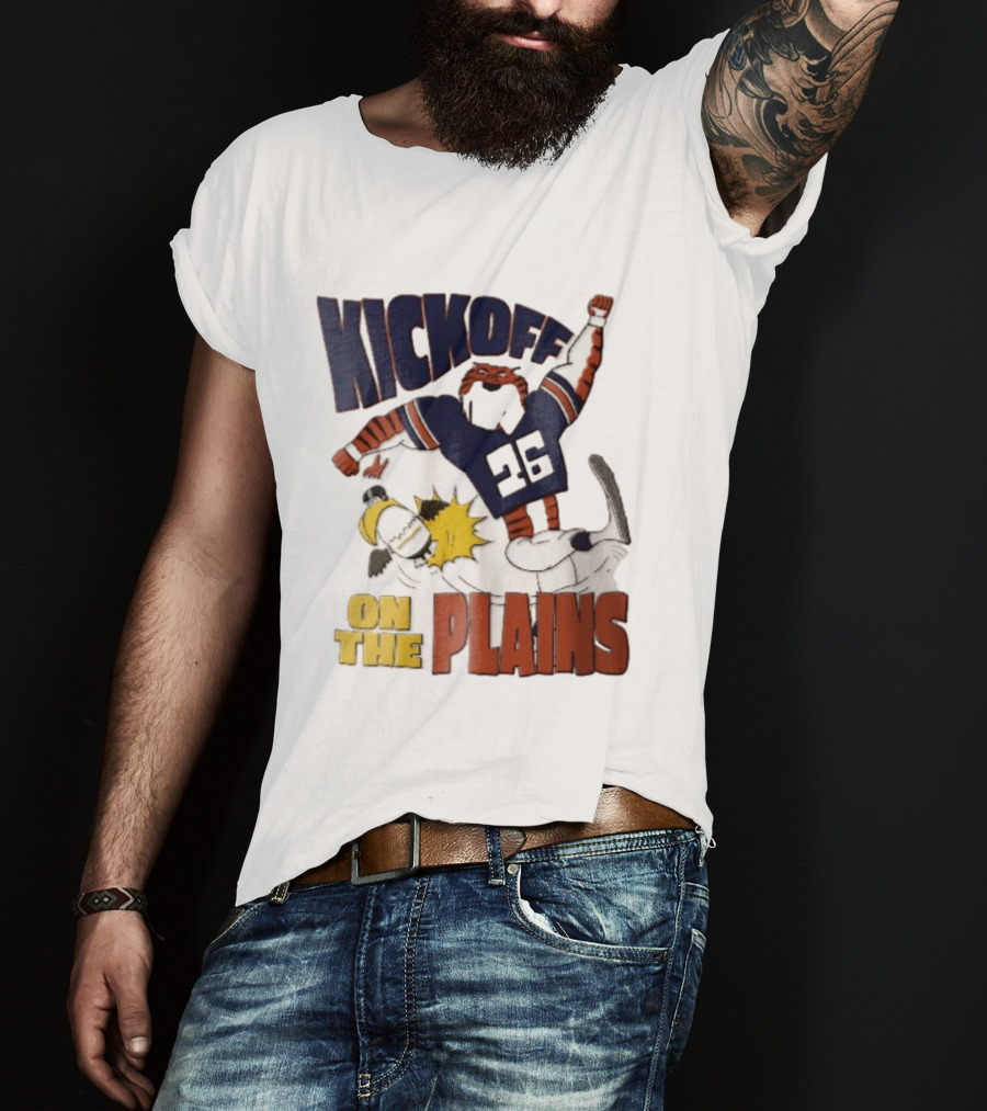 Kickoff On The Plains Auburn Tigers Southern Miss Cartoon Kicking Eagle T-Shirt
