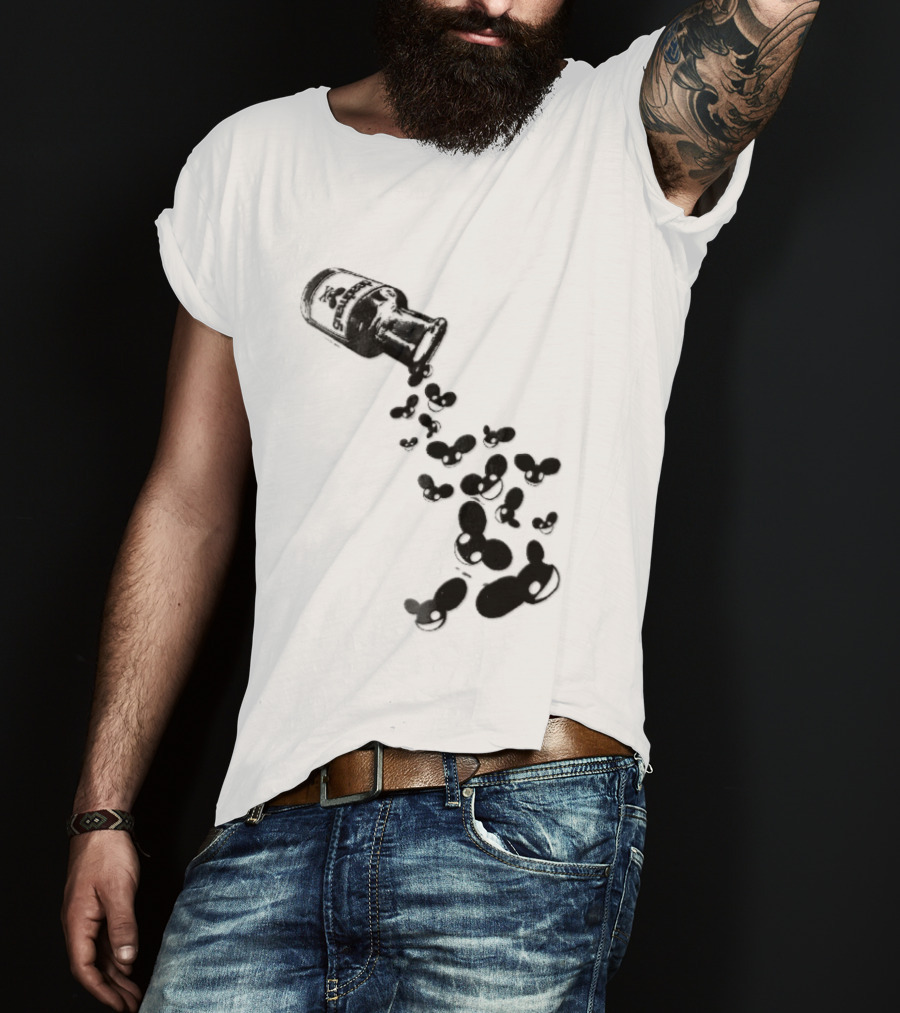 Deadmau5 Tipped Glass Medicine Bottle Mouse Head Spill T-Shirt