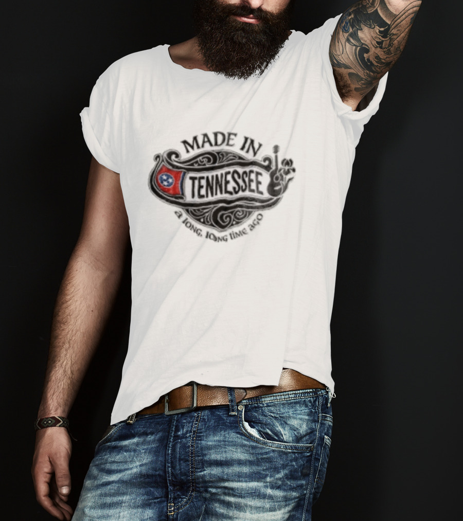 Made In Tennessee A Long Long Time Ago State Flag Guitar T-Shirt