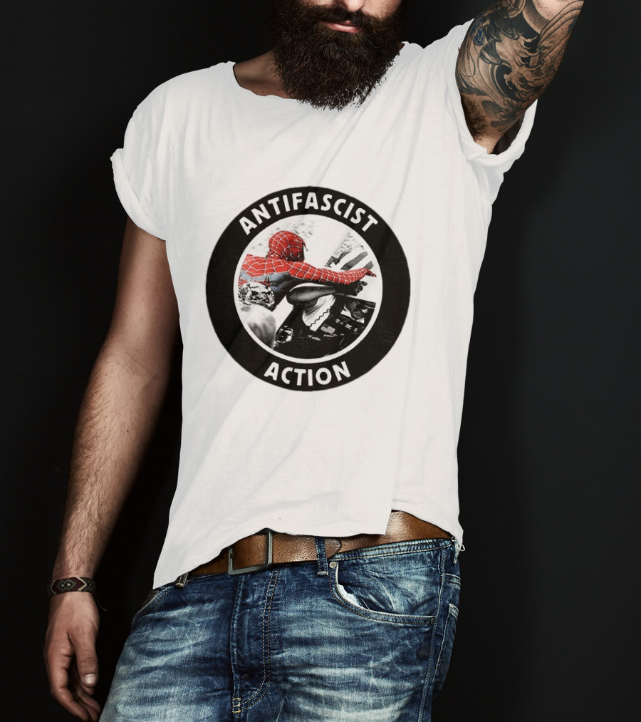 Spider Punk Hobie Brown Spider Man Antifascist Action Good Night White Pride Anti Fascist T-Shirt