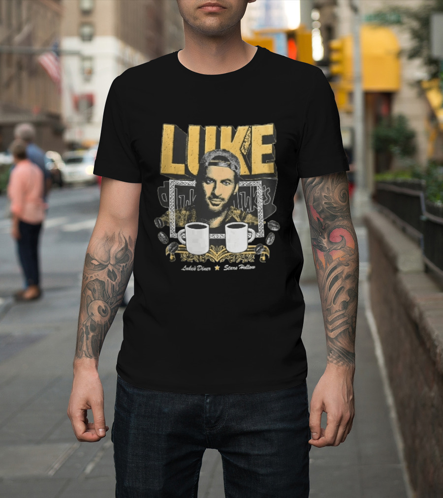 Luke's Diner Stars Hollow Backward Cap Coffee S Halftone Bootleg T-Shirt