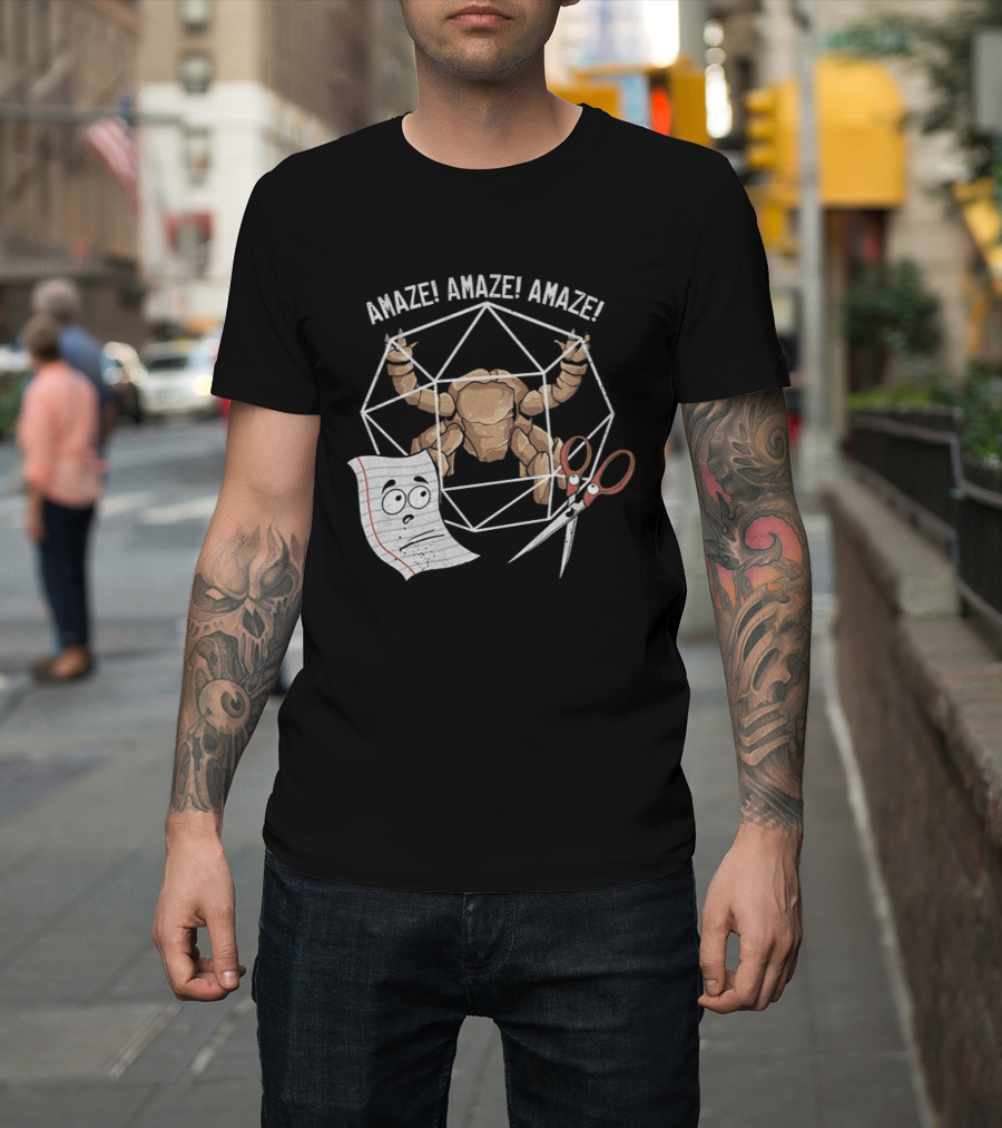 Rocky Paper Scissors Amaze Amaze Amaze Polyhedron Challenge T-Shirt