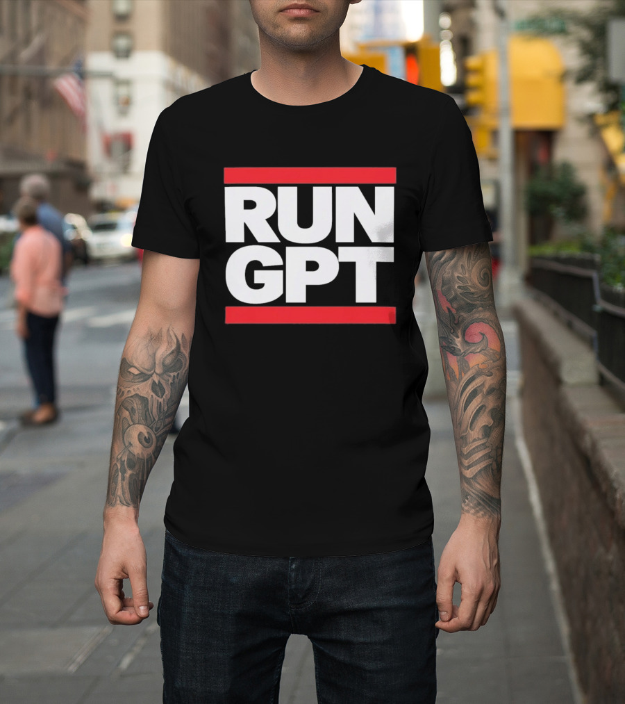 RUN GPT Bold Red White T-Shirt