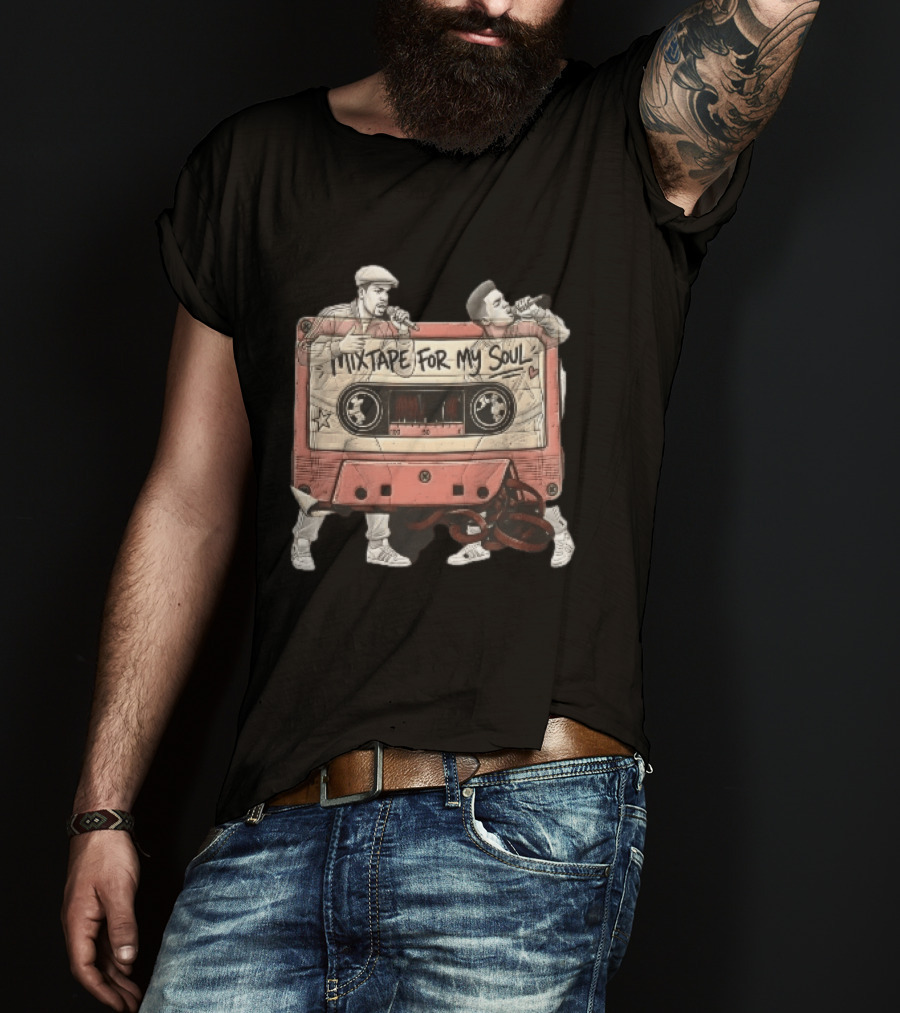 Mixtape For My Soul Two MCs Microphones Tracksuits Cassette Tape T-Shirt