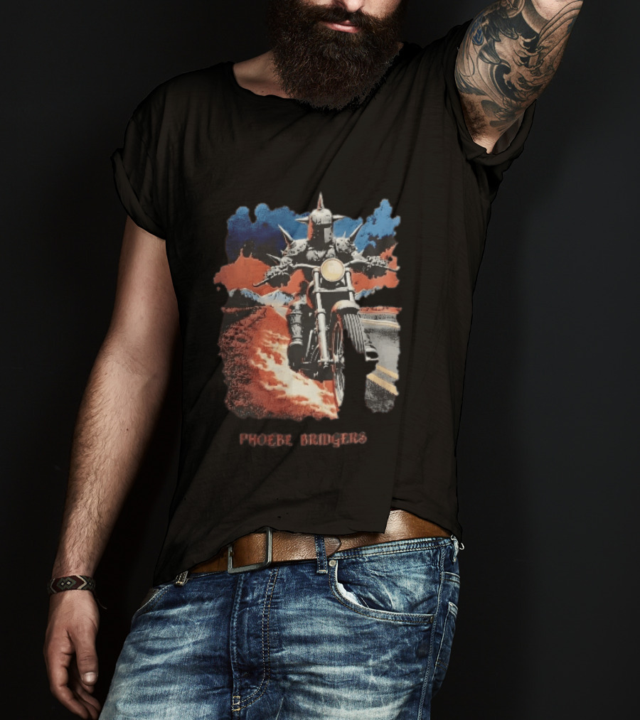 Phoebe Bridgers Spiked Knight Armor Motorcycle Road Bootleg T-Shirt