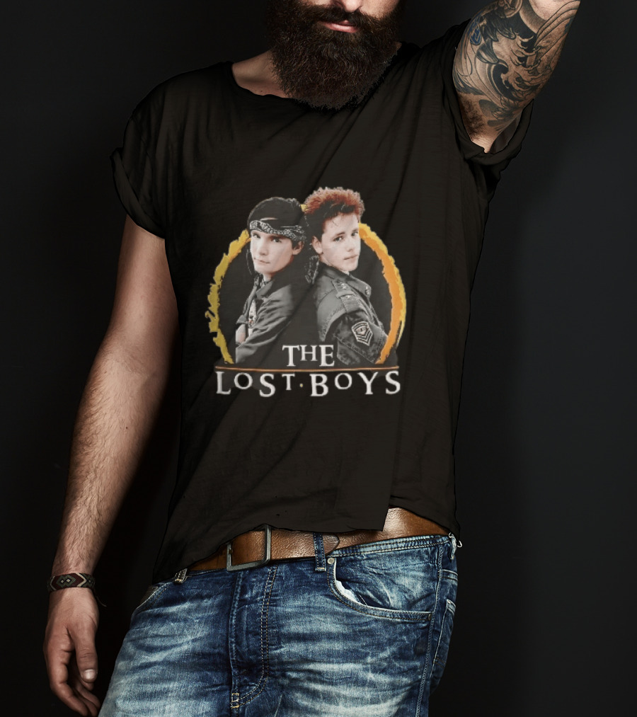 The Lost Boys Frog Brothers Standing Back Orange Ring T-Shirt