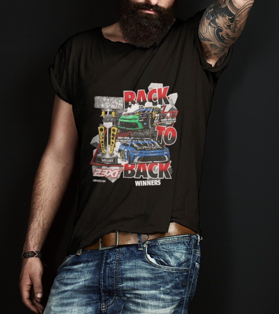 23XI NASCAR Back To Back Winners Bubba Wallace Corey Heim Brickyard 400 Race Cars Trophy 2025 2026 T-Shirt