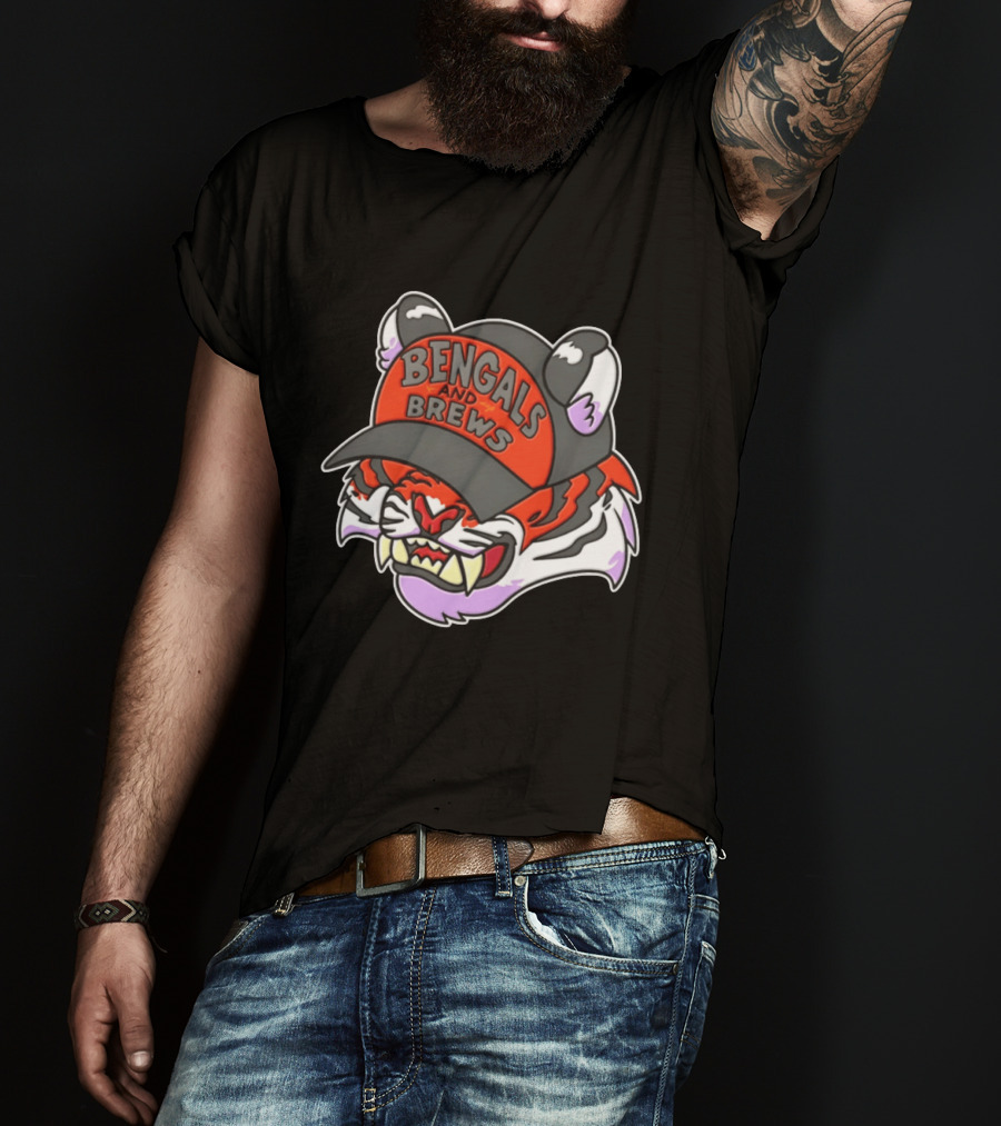 Bengals And Brews Cincinnati Tiger Fan Gear T-Shirt