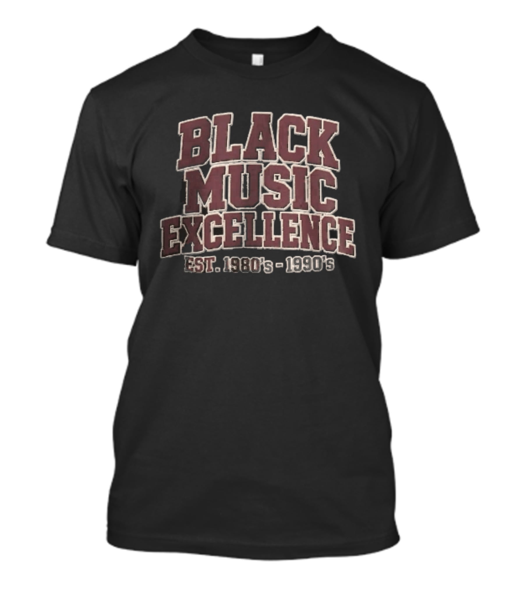 Black Music Excellence EST 1980s 1990s Varsity Block Lettering T-Shirt