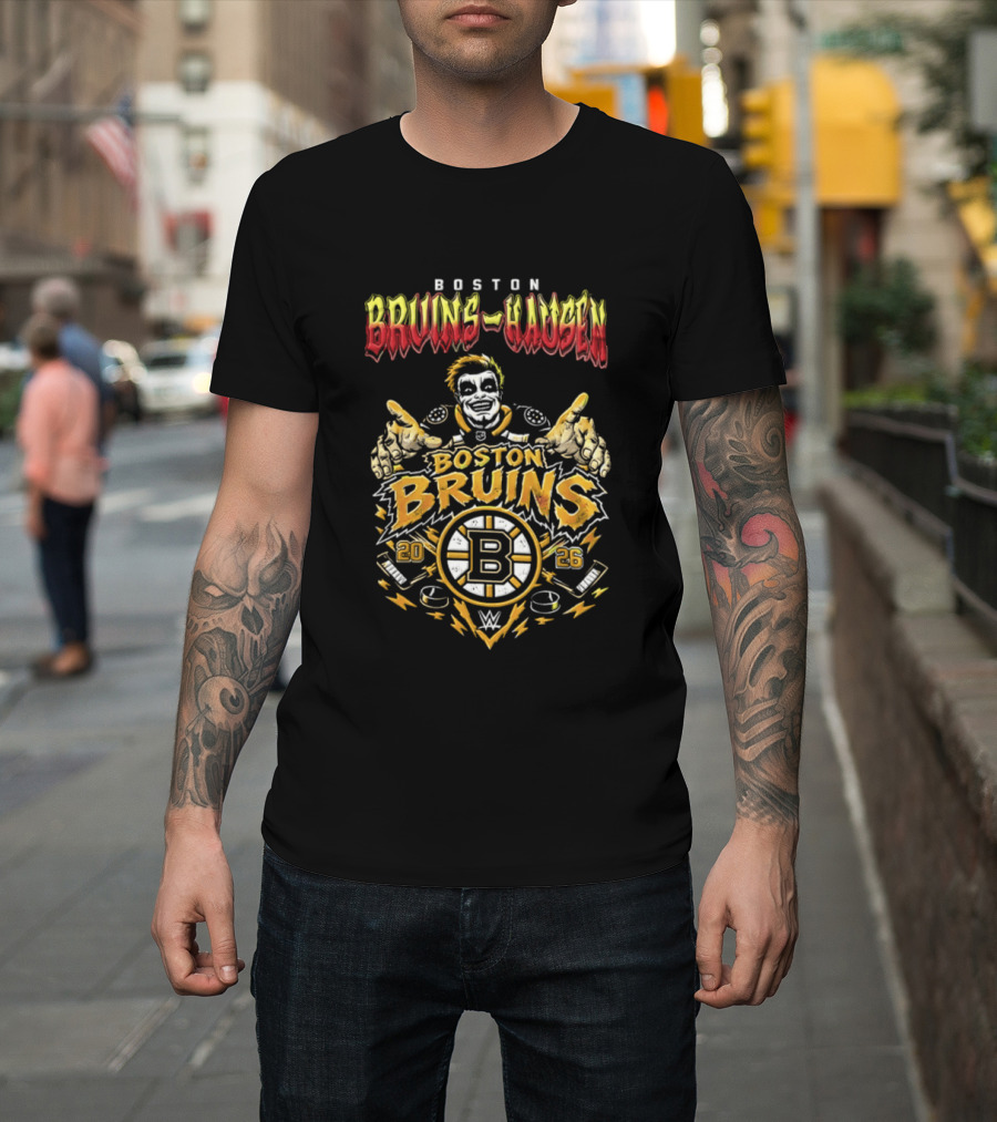 Boston Bruins Danhausen WWE 2026 Collaboration T-Shirt