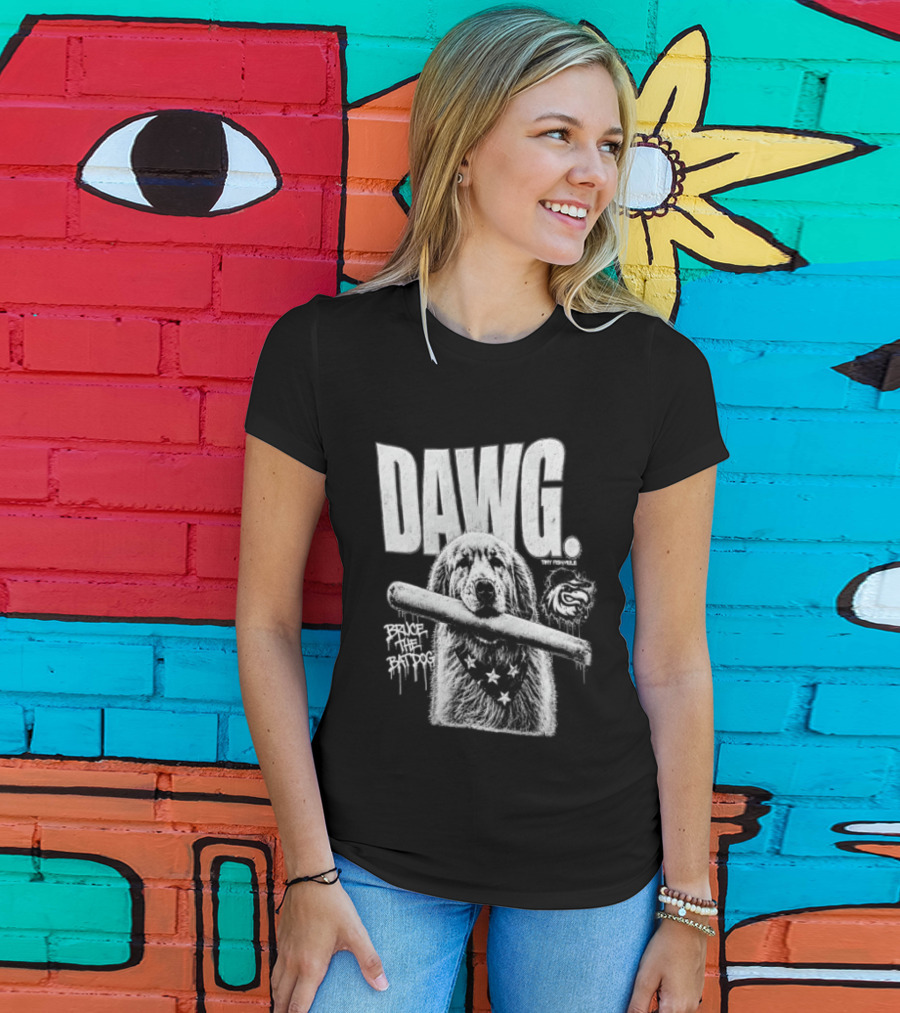 Dawg Bruce The Batdog Baseball Bat And Ball T-Shirt