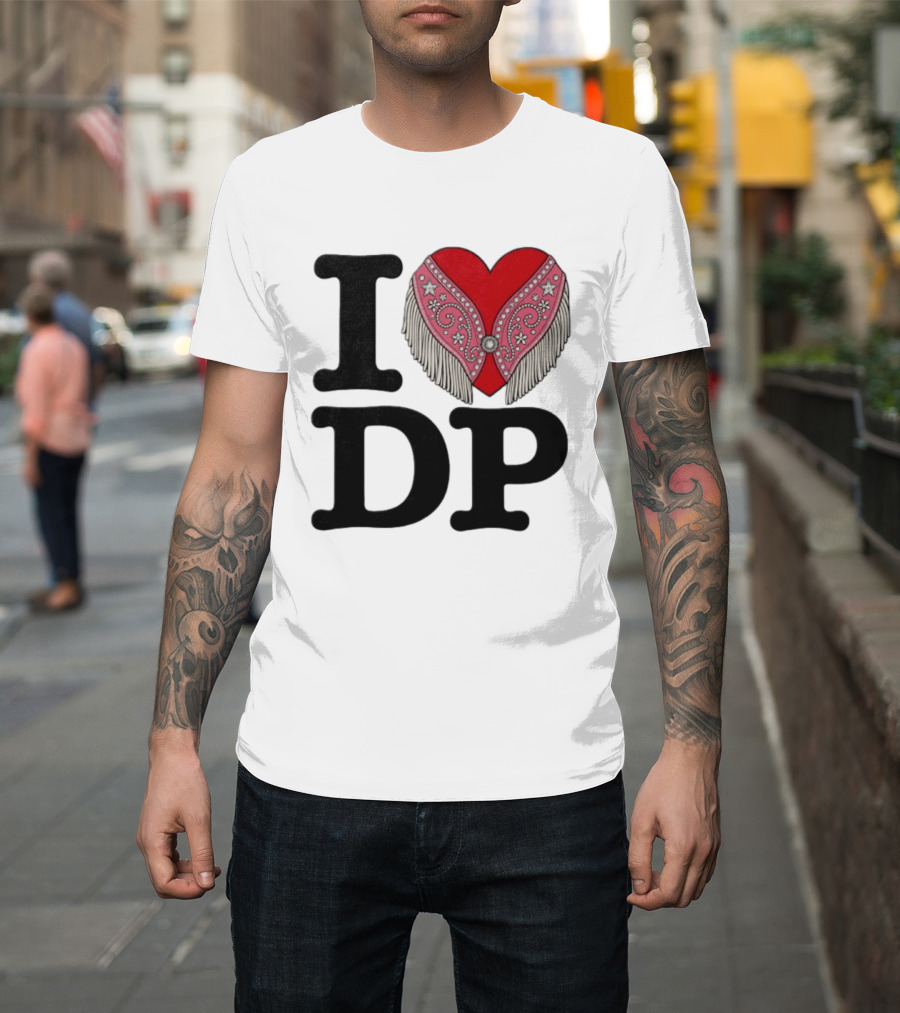 I Love DP Dolly Parton Heart Fringe Western T-Shirt