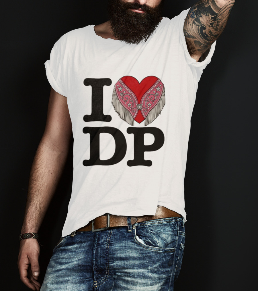 I Love DP Dolly Parton Heart Fringe Western T-Shirt