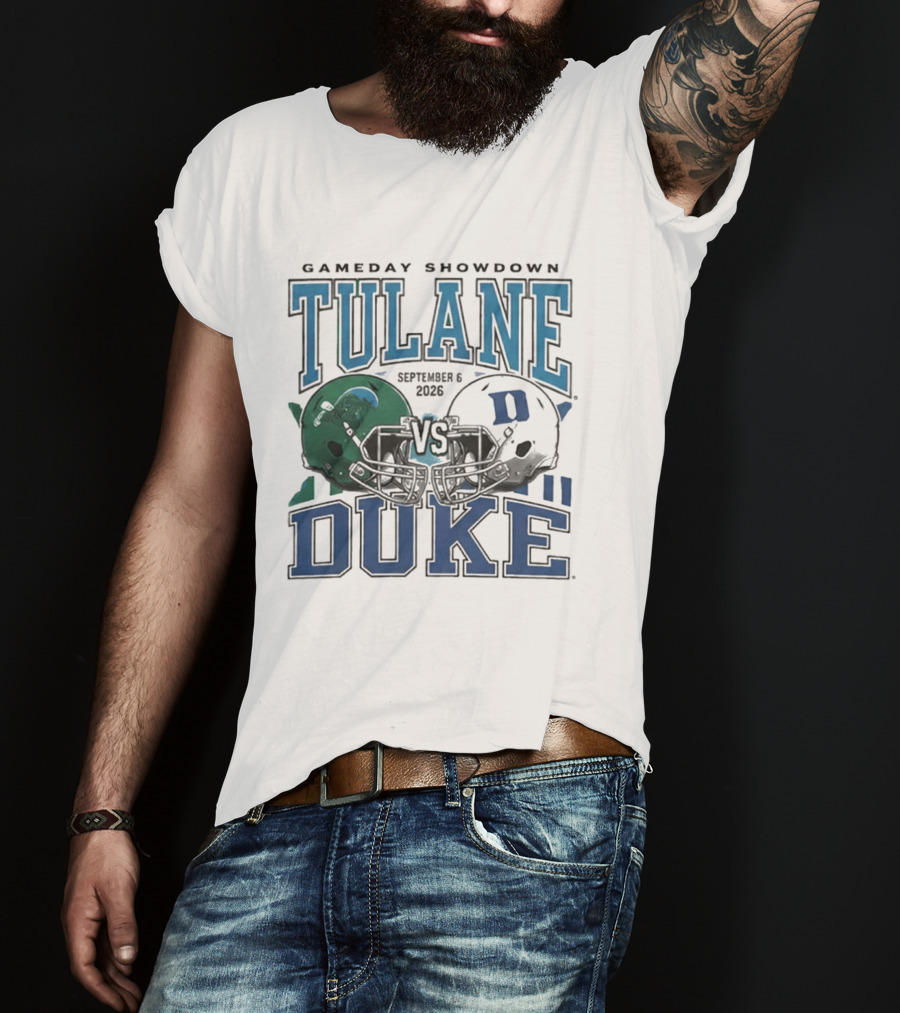 Gameday Showdown Duke Blue Devils Vs Tulane Green Wave September 6 2026 T-Shirt