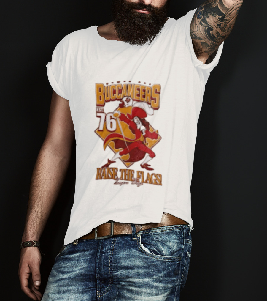 Buccaneers EST 76 Captain Hook Raise The Flags T-Shirt
