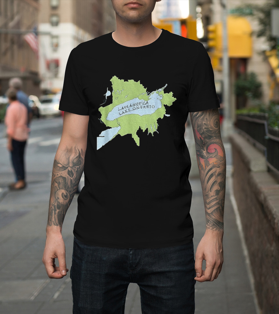 Lake America Lake Ontario Geography Humor Map T-Shirt