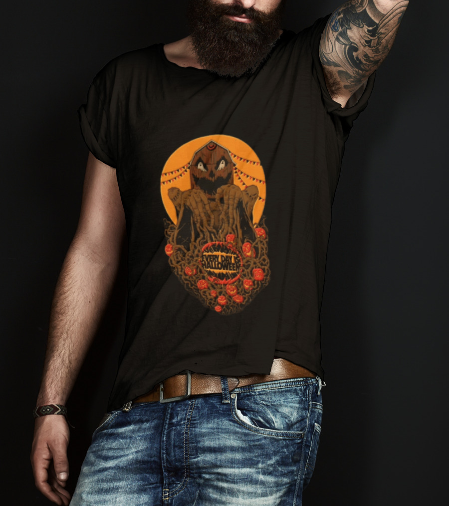 Every Day Is Halloween 2026 Creepy Pumpkin Monster With Tentacles And Bats T-Shirt