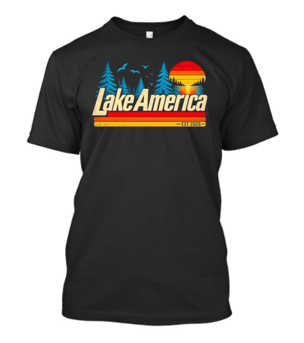 Lake America Est 2026 Sunset Trees Birds T-Shirt