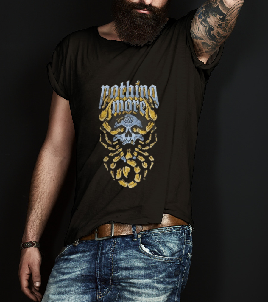 Nothing More Blue Skull Yellow Scorpion Claws Tail T-Shirt