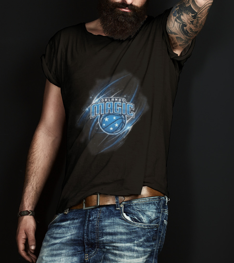 Orlando Magic NBA Basketball Stars Glowing Blue Swirl T-Shirt