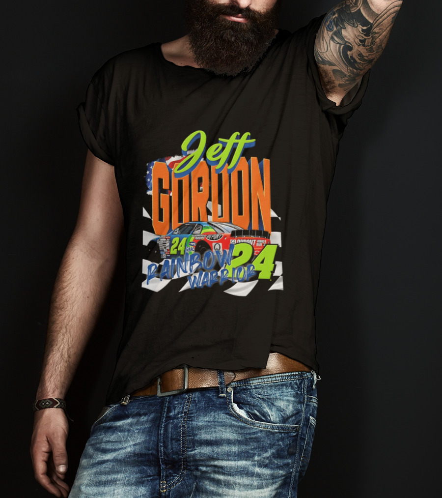 Jeff Gordon 24 Rainbow Warrior DuPont Chevrolet NASCAR Racing T-Shirt