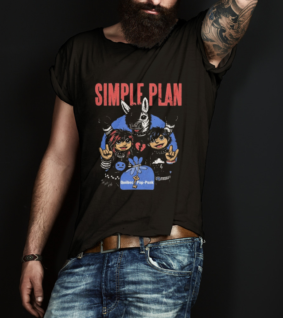 Simple Plan Quebec Pop Punk Passe Partout Mashup 2026 Black T-Shirt