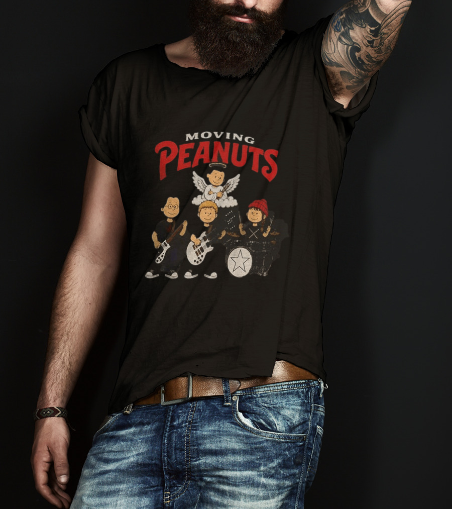 Moving Peanuts Rush Progressive Rock Rushmore Band T-Shirt