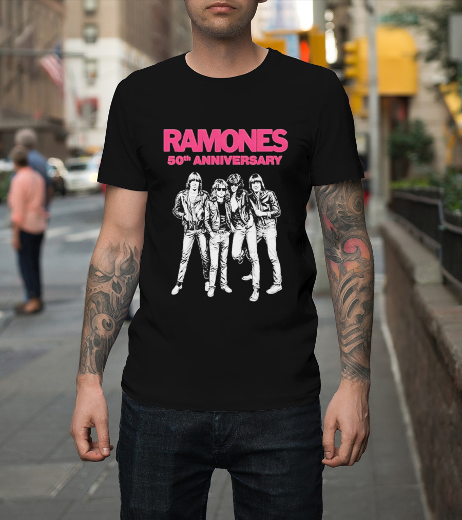 RAMONES 50th Anniversary August 30 2026 Hollywood Forever LA Black T-Shirt