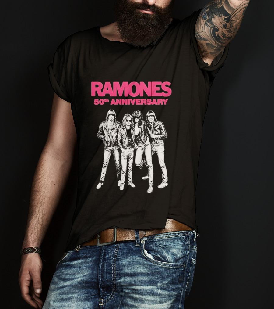 RAMONES 50th Anniversary August 30 2026 Hollywood Forever LA Black T-Shirt