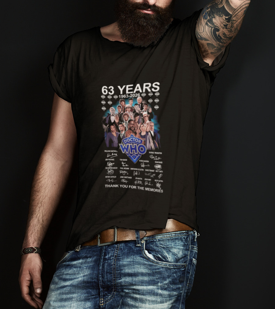 63 Years Doctor Who William Hartnell Patrick Troughton Thank You For The Memories T-Shirt