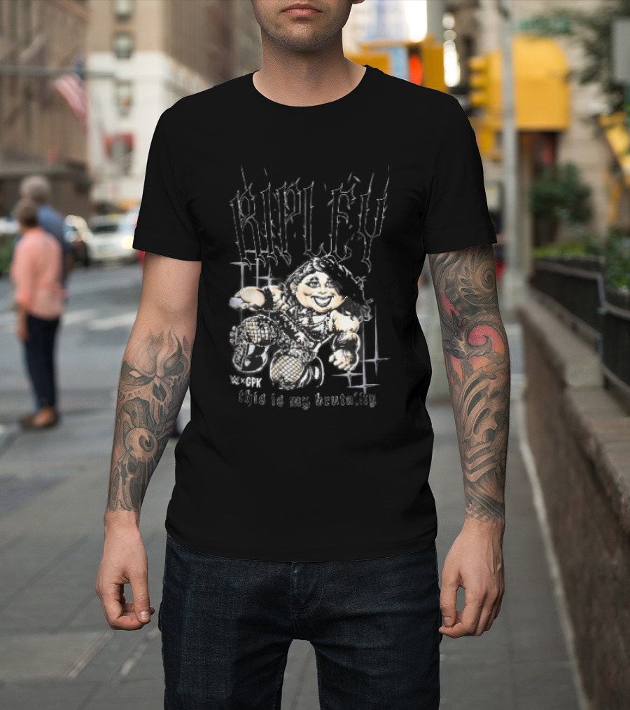 WWE GPK Ripley This Is My Brutality Female Wrestler Cartoon Caricature T-Shirt
